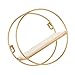 Cabilock Rustykalna drewniana ściana pływające regały geometryczne okrągłe regały ścienne dekoracyjne żelazne ramki regały ścienne regał drewniany organizer do salonu sypialni (złoty)
