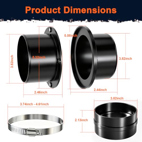 4" Magnetic Dust Collection Fittings, 7 Pack Dust Collector for 4 Inch Shop Vac Hose One-to-Multi Quick Connect and Switch Dust Collection Hose System Starter Kit for Woodworking Workshop Shop Vacuum by HczystBs - Used condition - Image 2