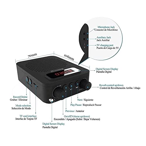 DWCJIE Draagbare spraakversterker Persoonlijke luidspreker Microfoon Headset Oplaadbaar Mini-systeem for leraren… - Image 6