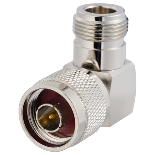 Adaptador N Macho a N Hembra Vecys Conector Ángulo Recto 50 Ohmios para Conectar Cables sin Espacio 6