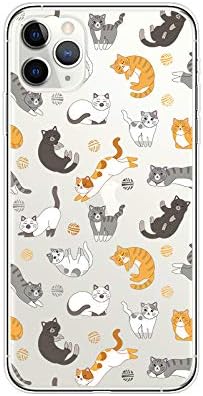 Blingy's iPhone 11 Pro Max Case (6.5 inch), Women Girls Cute Cat Design Fun Cartoon Animal Style Transparent Soft TPU Protective Clear Case Compatible for iPhone 11 Pro Max 6.5" (Cats)