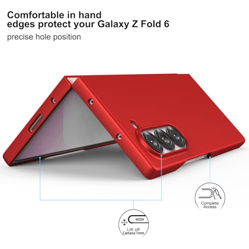 Coque Galaxy Z Fold 6 rigide et premium en polycarbonate mat rouge - 2