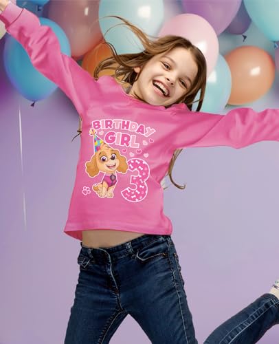 Paw Patrol Skye Long Sleeve 3rd Birthday Shirt - Gift Tee for Toddler Girls Turning 3 Years Old3