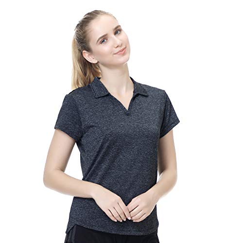 image for ANIVIVO Women Golf Polo Shirts V-Neck, Tennis Shirts Solid Cool Feelin