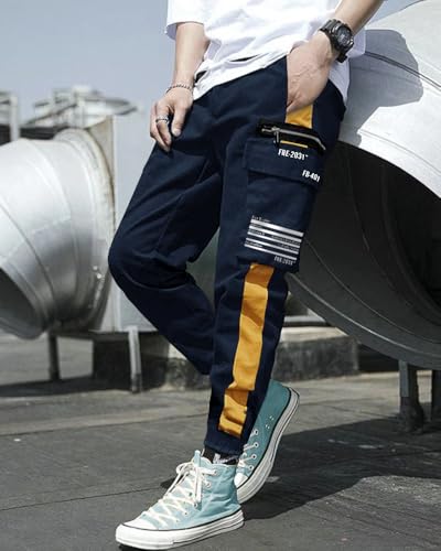 Image of Noble Monk Men's Loose Mid Rise Track Pant | Stylish Track Pants | Cargo Pockets |Baggy Fit Jogger's