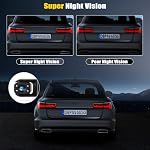 360° 4 Canal Dash Cam avant et arrière à l'intérieur à gauche droite,3.16 1 cm 1080P Caméra Dash pour Voitures Caméra de voiture avec IR Vision nocturne, enregistrement en boucle, assistance au stationnement,24H Moniteur de stationnement