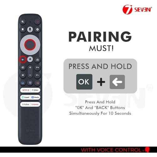 Image of 7SEVEN Compatible with TCL Google Smart Tv Remote Original RC902V Model Suitable C632 C655 P635 Pro V6B Series Bluetooth Voice Assistance QLED OLED Ultra HD FHD Television Control, Pairing Must
