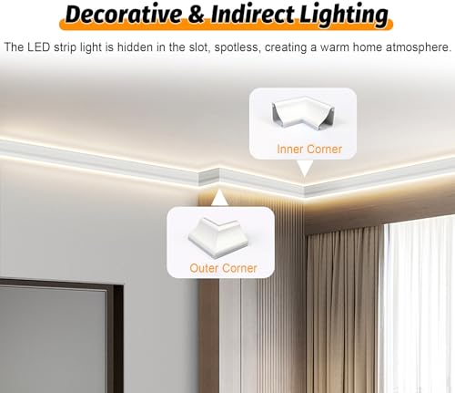 Profilé diffuseur LED aluminium blanc 130 cm pour éclairage de plafond - 4