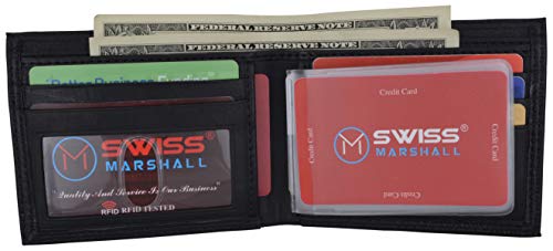 Men's Slim Bifold RFID Blocking Premium Genuine Leather Credit Card ID Wallet3
