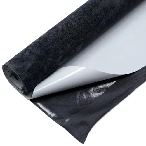 Tela de gamuza autoadhesiva negra para reparar techos caídos y salpicaderos 2