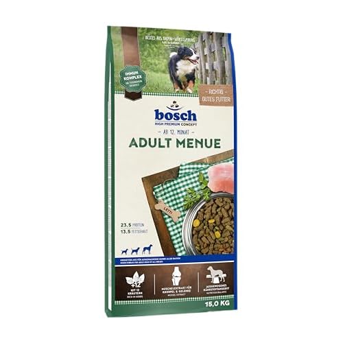 bosch HPC SOFT Junior Hühnchen & Süßkartoffel | halbfeuchtes Hundefutter für wachsende Hunde aller Rassen | Single Protein | Grain-Free | 1 x 2.5 kg 3 bosch HPC Adult Menue | Kroketten-Mix für ausgewachsene Hunde aller Rassen | 1 x 15 kg
