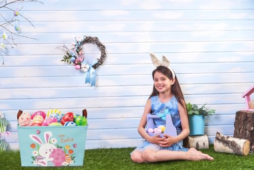 Image of Sanjiaofeng Rectangular3Pack Easter baskets , Kids Easter Storage Bins Organizer.Boys and Girls,Easter Bunny Eggs Decor,Toys,Books,Easter Gifts . (3Pack Easter)