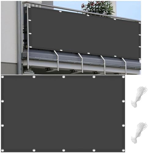 Voile d'ombrage rectangulaire 2.3x2.6m gris foncé imperméable pour balcon - 2