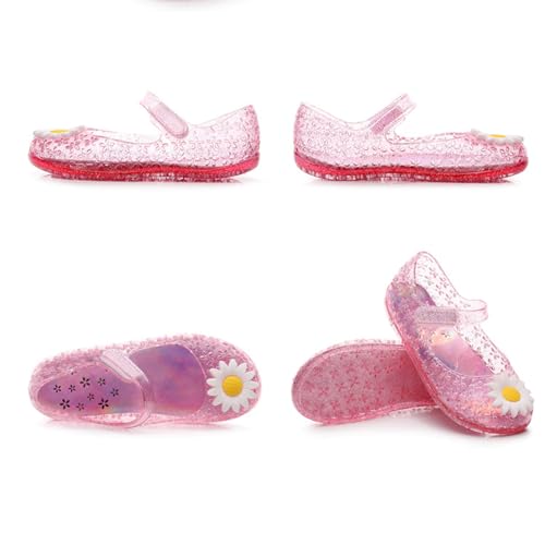 IWIHMIV Jelly Sandals for Girls Closed Toe Summer Dress Shoes Water Beach Flat Princess Jelly Sandals3