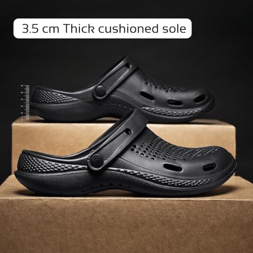 Image of Kraasa Men's Lightweight Extra Soft Men's Classic Casual Sports Clogs /Sandals with Adjustable Back Strap for Adult | Anti Skid, Comfortable| Waterproof & Everyday Use Mules for Gents /Boys