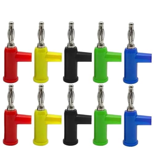 40 Uds conector Banana apilable conector eléctrico de 4MM soldadura chapada en níquel de cobre(40 Yellow)