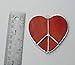 Red Heart Shaped Peace Sign Handmade Opaque Stained Glass Sun Catcher Ornament