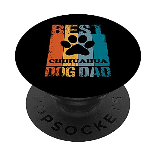 Best Chihuahua Dad Ever Funny Retro Vintage Pug Owner Lovers PopSockets PopGrip Intercambiabile