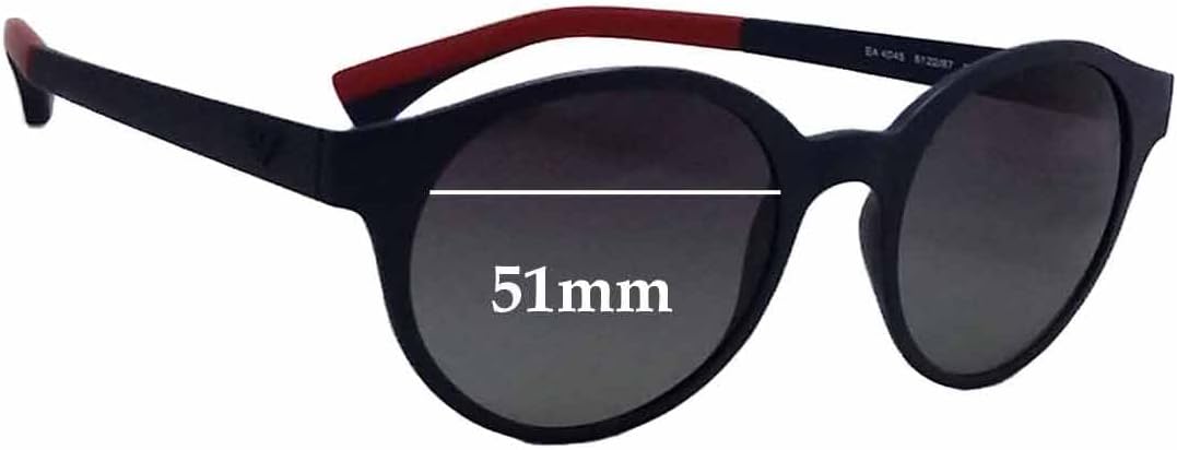 Sunglass Fix Replacement Sunglass Lenses Compatible for Emporio Armani EA4045 51mm (Non-Polarized SFx Edge Blue Blocker Clear Hardcoat Pair)