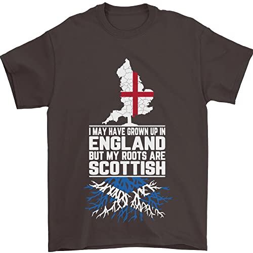 Scotland My Roots are Scottish Herren-T-Shirt, 100 % Baumwolle, dark chocolate, L