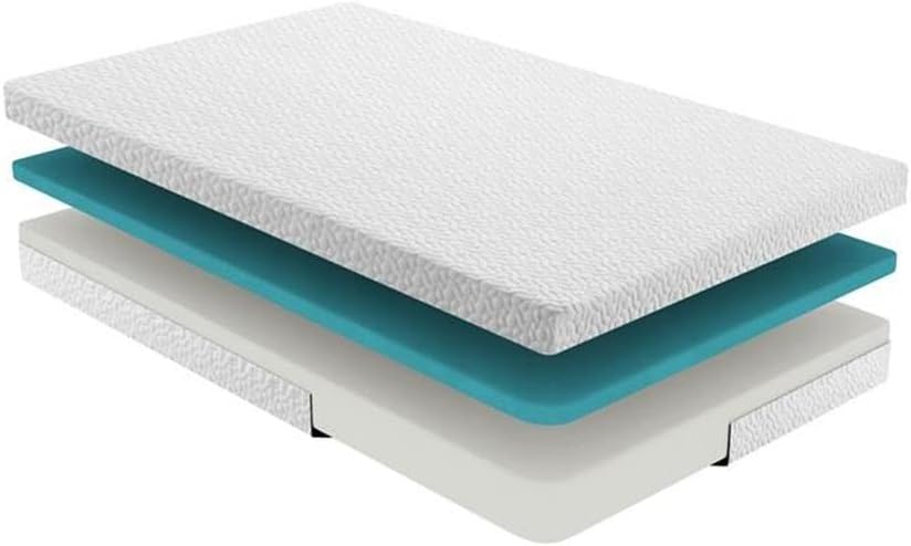Pemberly Row 6 in Gel Memory Foam Mattress, Twin Size, Modern Firm Tencel Fabric, White Finish, CertiPUR-US Certified, Double Layer Construction for Comfortable Sleep