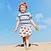 VIGTRO Fashion Red Crabs Boys Quick Dry Swim Trunks Beach Board Shorts with Compression Liner, Hand Drawn Summer Swim Shorts Swimwear Bathing Suit for Kids 12-13Y