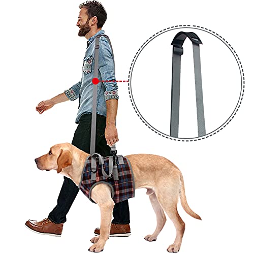 Rozkitch Shoulder Belt Strap For Dog Lift Harness, Grid Pet Chest Rear Support Aid Veterinarian Approved Sling For Old K9 Help With Poor Stability 1*79 Inch #TOP3