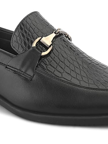 Image of San Frissco Men's Loafers Horsebit Shoes for Men | Buckle Slip-On Textured Moccasins for Office & Formal Wear with Soft Cushioned Insole Stylish, Comfortable & Durable Footwear