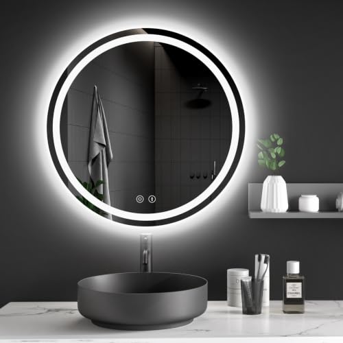 Dripex LED Badspiegel Rund 50 x 50 cm mit Antibeschlagfunktion fürs Bad – Ansicht 1