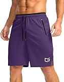 G Gradual Men's Gym Shorts wtih Zipper Pocket 9' Athletic Basketball Mesh Shorts for Men Workout Quick Dry Lightiweight(Cobalt Purple,M)