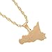 Produktbild Edelstahl Italien Sizilien Karte Anhänger Halsketten Goldfarbe Italienisch Sizilien Schmuck Geschenke (Gold)