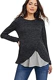 Hello Miz Maternity Sweater Knit Long Sleeve Nursing Overlay Breasffeeding Top
