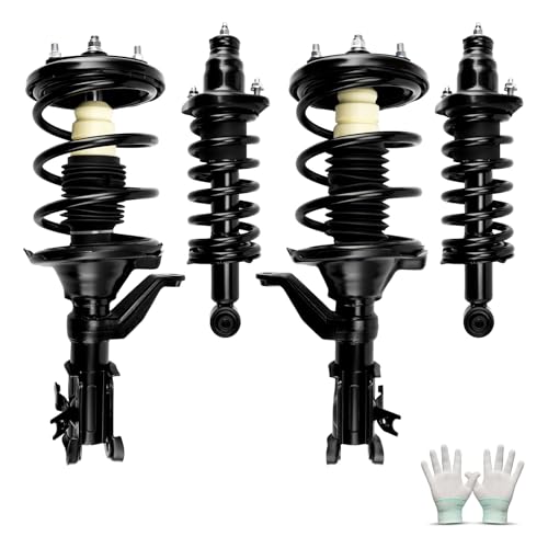 PHILTOP Complete Struts Assembly Set of 4, Fits 2003-2005 Honda Civic, Quick Strut, Pre-Assembled Coilless Design, Heavy Duty Direct Fit, Eliminate Noises & Rustproof