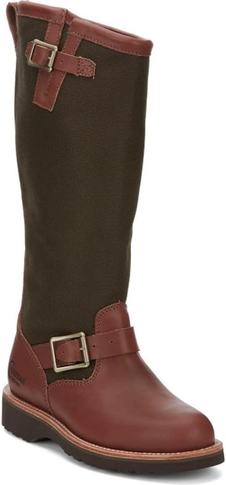 Chippewa Sunjo 15-Inch Vipercloth Snake Boots - Waterproof Rubber Boots - Cushioned Insole - Snake-Resistant Hunting Footwear - Back Zip Design with Moc Toe Style - Full-Grain Leather
