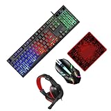 Clavier de jeu : finitions soignées, lisse et polie, design élégant, souris de jeu 4 en 1