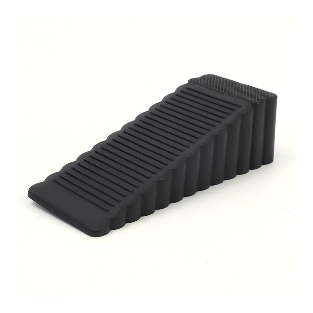 Aimanqi Black Silicone Door Stopper Reusable Shock Absorbent Block Wedge Door Handle Stopper Home Office Door Anti-Collision Stopper(Black)