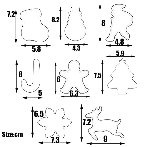 Christmas Cookie Cutters Set, 8PCS Stainless Steel Christmas Cookie Cutters for Baking Christmas Biscuit Cutters - Image 3