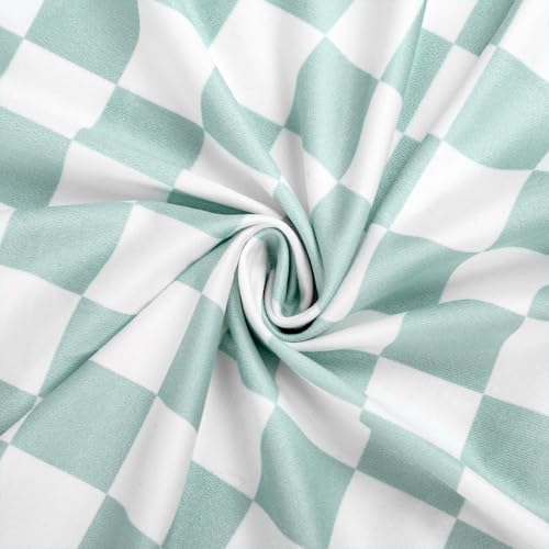 Image of TANOFAR 4-Pack Newborn Swaddle Blanket for Baby Girls & Boys, Ultra Soft Receiving Blankets with Matching Headband and Beanie Set Baby Nursery Swaddle Wrap, Green Checkerboard