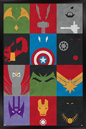 24X36 Marvel Comics Avengers - Minimalist Grid Wall Poster, 36L"