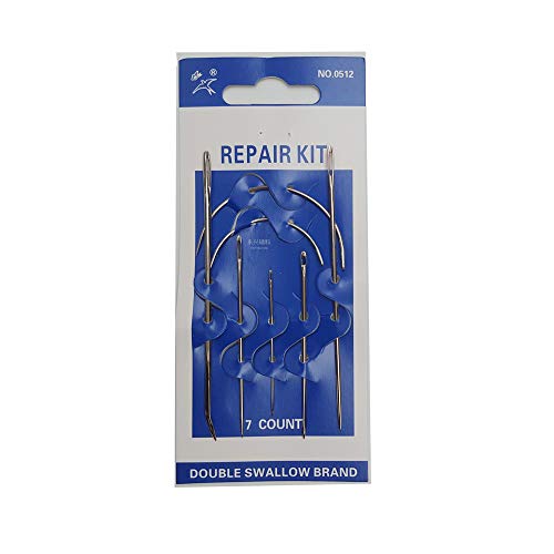 Générique 7 Agujas de reparación Coser el hilandero Principal curvado u0026 Eacute; Lona de cuero de acero inoxidable profesional y atractivo