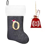 Photo Gallery eoocan calze natalizie con monogramma da 50 cm, in velluto grigio con polsino in peluche bianco super morbido, calze di natale ricamate, classiche decorazioni personalizzate per le vacanze in famiglia Photo Gallery eoocan calze natalizie con monogramma da 50 cm, in velluto grigio con polsino in peluche bianco super morbido, calze di natale ricamate, classiche decorazioni personalizzate per le vacanze in famiglia