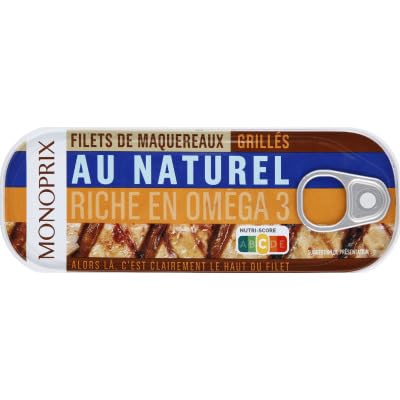 Monoprix Filets de Maquereaux grilles au naturel - La boite de 120g