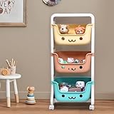 TOPAMIX Organizador de Brinquedos e Livros Estante em Plástico com 3 Gavetas Cantinho Mágico