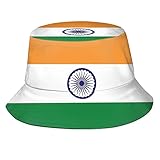 India Flag Indian Bucket Hat Packable Sun Protection Wide Brim Hats Outdoor Summer Travel Fisherman Hats for Men Women