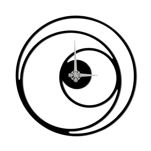Modern Spiral Wall Clock – Minimalist Black Metal Art Clock – Silent Non-Ticking Movement – Battery Operated – Contemporary Wall Decor for Living Room, Office, or Bedroom (29.5"x29.5")
