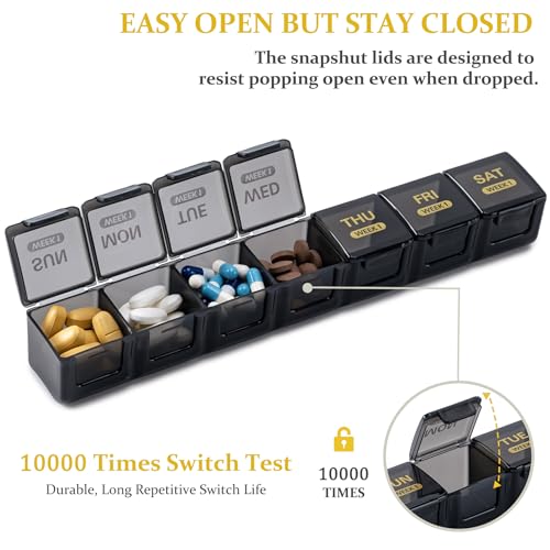 Image of Monthly Pill Organizer, 28 Day Pill Box 1 Time a Day with Dust-Proof Case, Large 4 Weeks a Month Pill Case Container, Daily Vitamin Case Box for Pills /Medicine /Fish Oil /Supplements(Colorful)
