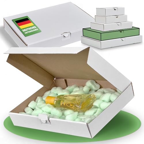 Cajas de cartón grandes de color marrón y blanco, tamaño y cantidad a elegir, envío de mercancías, envío de libros, DHL Hermes DPD GLS UPS Deutsche Post (320 x 225 x 50 mm (50 unidades), color blanco