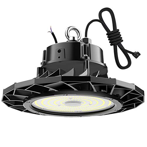 Abodong 200W UFO LED High Bay Light, 26000lm 1-10V Dimmable 5000K 5' Cable