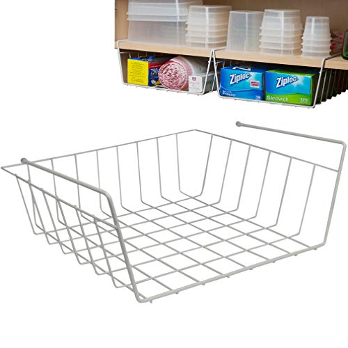 Evelots Slide Under Shelf Basket-Sturdy Coated Wire-No Rust-Easy Install-Set/2