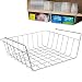 Evelots Under Shelf Basket Wire Rack,White,Slides Under Shelves For Storage, 2